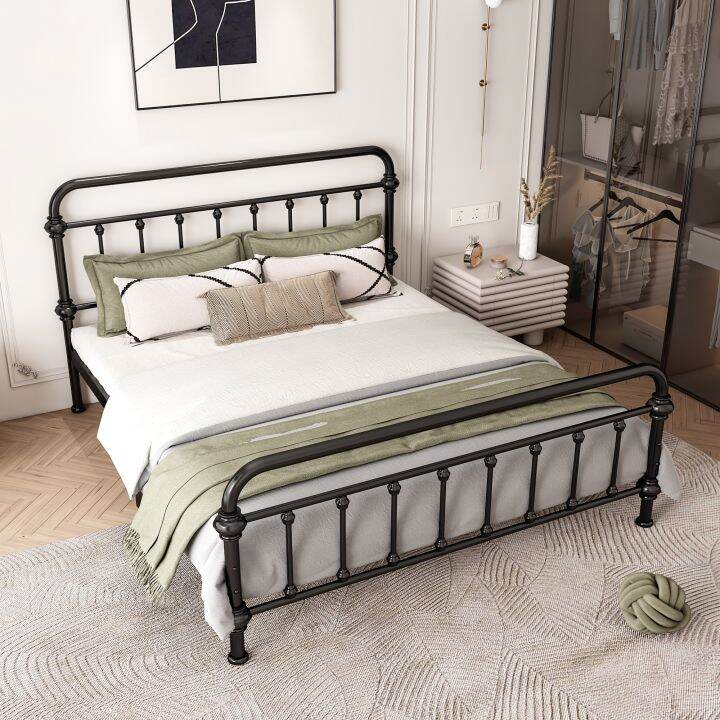 Frame Bed Metal Iron Bed Frame Nordic Frame Bed Home Bedroom Firm And ...