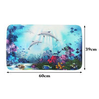 Ocean Design Dolphin Toilet Seat Waterproof Shower Curtain Set Toilet Cover Non-Slip Comfortable Bathroom Mat Bath Decoration