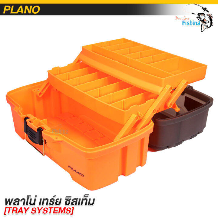 กล่องจัดเก็บอุปกรณ์ตกปลา-plano-three-tray-มี-2-แบบให้เลือก-สีส้ม-2-ชั้น-และ-สีฟ้า-3-ชั้น