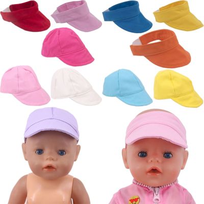 อุปกรณ์เสื้อผ้าตุ๊กตาหมวกเทนนิสแหลม11สีสำหรับทารกแรกเกิด43ซม. และตุ๊กตาอเมริกัน18นิ้วของเล่นสำหรับเด็กผู้หญิงรุ่นเรา