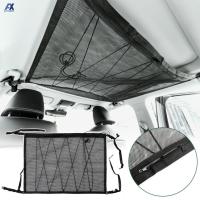 88X66CM Car Ceiling Roof Interior Cargo Zipper Net Universal Storage Bag Sundries Organizer Adjustable Mesh Pocket For Van SUV