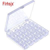 25pcs Sewing Machine Bobbins Empty Plastic Bobbin with Case String Empty Spools for all Domestic Sewing Machine Supplies