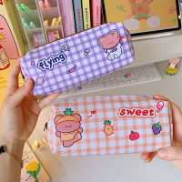 นุ่มน่ารักหมีดินสอ Creative Sweet Pu เครื่องเขียนกระเป๋านักเรียนการ์ตูนขนาดใหญ่ความจุกระเป๋าอุปกรณ์สำนักงานโรงเรียน-ef2