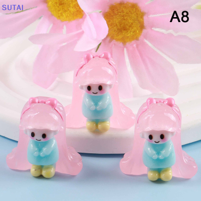 💖【Lowest price】SUTAI 3D เรซิ่นเรืองแสงการ์ตูนตุ๊กตาหิมะเจ้าหญิงหอยทากกระบองเพชรอุปกรณ์ตกแต่งบ้านแบบทำมือของตกแต่งสวนนางฟ้าจิ๋วอุปกรณ์ตกแต่งบ้านตุ๊กตา