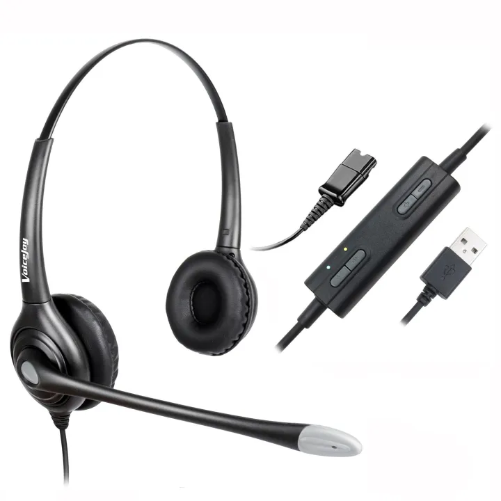 USB Plug Corded Headphone for Laptop,PC,computer, Call Center Noise ...