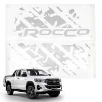 สติ๊กเกอร์ ติดฝากระบะท้าย สีบอร์น  ROCCO  Rear Tailgate Sticker Silver Hilux Revo Rocco 4x2 4x4 Toyota ปี 2019 - 2020