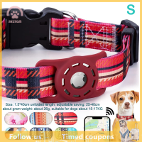 【SHZTGM】 Digital Printing airtag COLLAR ปรับลูกสุนัขคอสร้อยคอคอคอคอด้วย Apple airtag Holder Anti-Lost Dog COLLAR Polyester PET Accessories