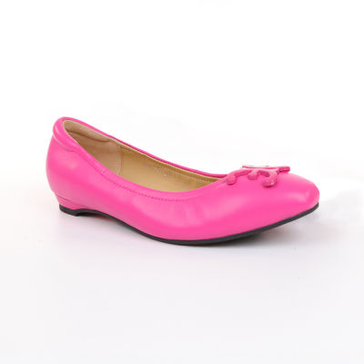 ELLE SHOES รองเท้าหนังแกะ ทรงบัลเล่ต์ LAMB SKIN COMFY COLLECTION รุ่น Ballerina สีชมพู ELB001