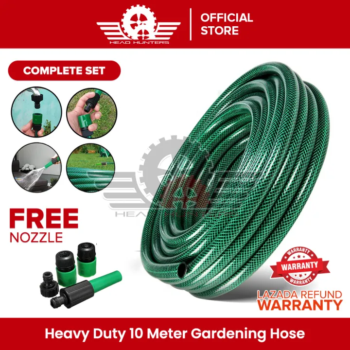 Head Hunters Heavy Duty 10 Meter PVC Garden Hose for Gardening and