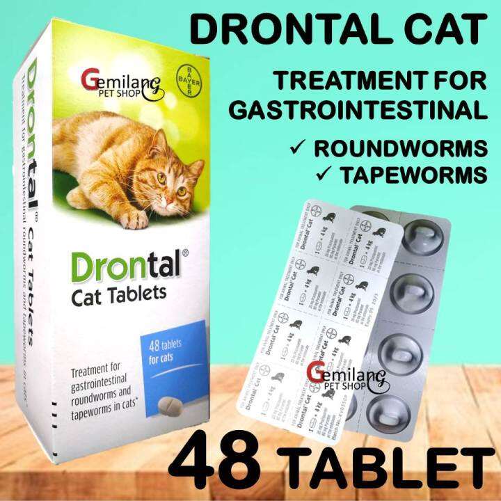 Drontal Cat 48 Tablets Prevention Tapeworm & Roundworm for Cat Ubat