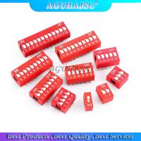 โมดูลสวิตช์ประเภทสไลด์ 10PCS 1 2 3 4 5 6 7 8 9 10 12 บิต 2.54 มม. ตําแหน่งทาง DIP Red Pitch Toggle Switch สวิตช์สแน็ปสีแดง