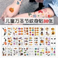 Halloween Face Stickers For Children With Cartoon Makeup Cute Pumpkin Skull Waterproof Face Decoration Tattoo Stickers 【OCT】