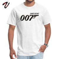 เสื้อยืดแขนสั้น คอกลม ผ้าฝ้าย 100% พิมพ์ลายตัวอักษร James Bond 007 สีดํา สําหรับผู้ชายS-5XL  OO8B