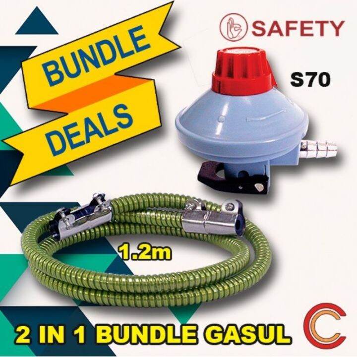 Safety De Salpak or Snap on Gas Stove LPG Regulator for Gasul with 1.2