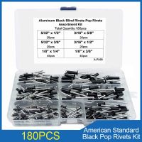 【CW】 180pcs Aluminum Rivets Pop 1/8 5/32 3/16 Pull Flat Round Rivet