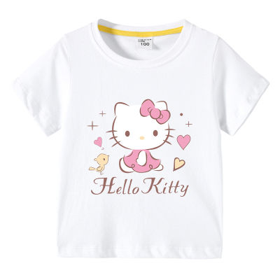 Kitty Cat Lesure ฤดูร้อนเด็กเสื้อเด็กแขนสั้น Lesure ผ้าฝ้าย100% Tshirt Light ชายหญิง