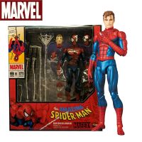 Mafex 075ของเล่นตุ๊กตาขยับแขนขาได้สไปเดอร์แมนคุณภาพสูง16ซม. ของตกแต่งที่หลากหลายตุ๊กตาโมเดลเป็นของขวัญสำหรับเด็ก