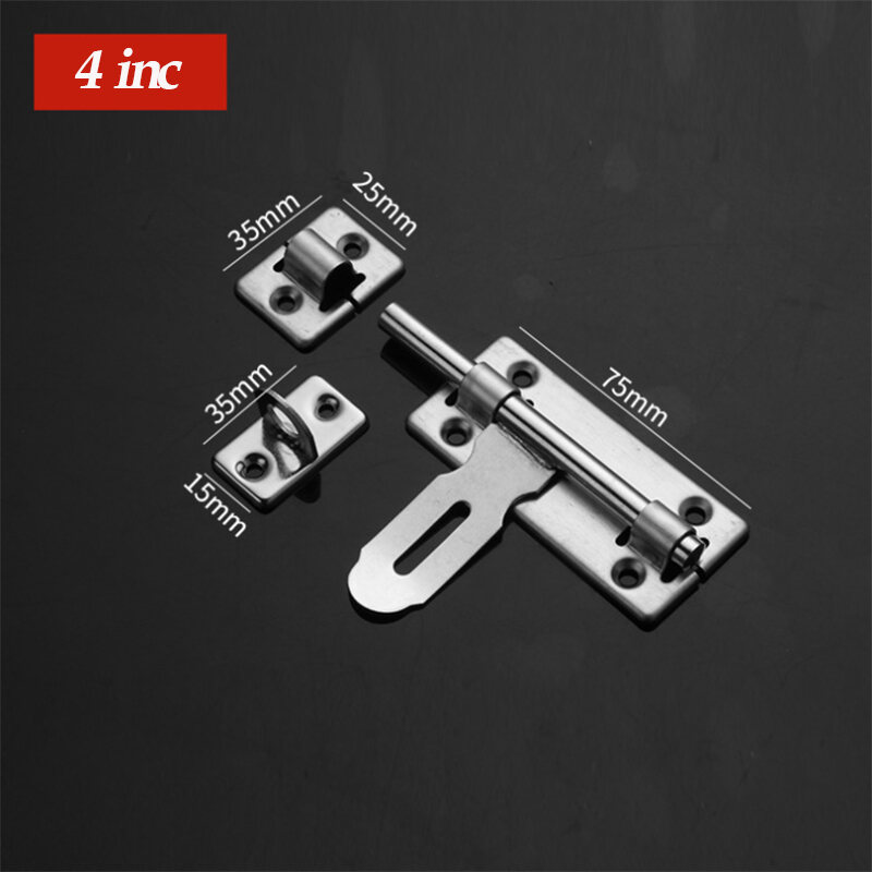 [Sedia Sedia] Kiprun 4/6/8 Inci Perkakasan Kunci Pintu Keluli Tahan Karat Barrel Bolt Selak Padlock Set Set menolak untuk Mengunci Pintu Tetingkap Laci Almari