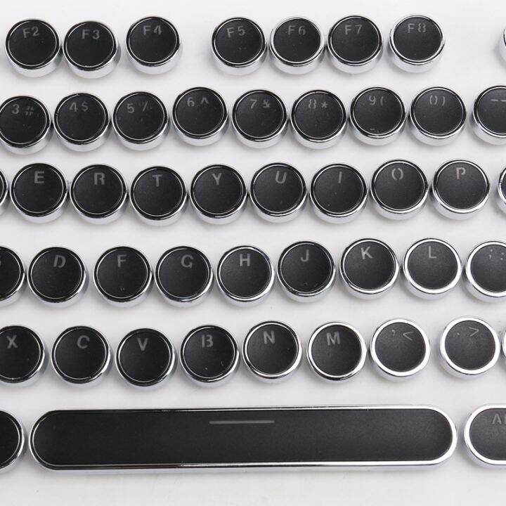 L3104Key Retro Round Keycaps Double Lens DIY Typewriter Keycaps for