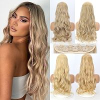 Synthetic 5 Clip In Hair Extension Natural Blonde Brown Long Wavy Hairstyle Heat Resistant Hairpiece 55 80cm Fake Hair For Women Wig  Hair Extensions