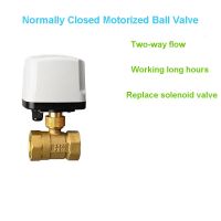 1/2" 3/4" 1" 2" Waterproof Normally Closed Motorized Ball Valve 2-Wire Brass Electric Ball Valve Replace Solenoid Valve Plumbing Valves