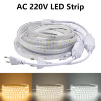 ไฟ LED แถบ220โวลต์2835กันน้ำ LED เทปริบบิ้นความสว่างสูง120 Ledsm โคมไฟกลางแจ้งที่มีความยืดหยุ่นกับสหภาพยุโรปปลั๊กไฟ *