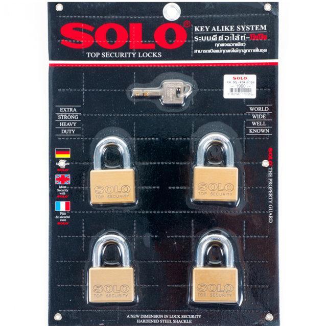 กุญแจคีย์อะไลท์ SOLO 4507 SQ 45 MM PB 4 ตัว/ชุด