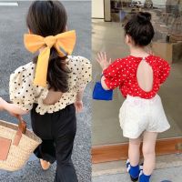 CUTE BABY ?พร้อมส่ง?เสื้อเด็กผู้หญิง แขนตุ๊กตาเว้าหลังเก๋ๆ (213)