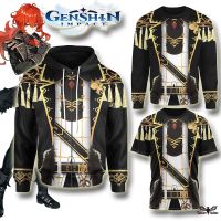 【CustomFashion】Genshin Impact Diluc Uniform 3D Print Graphic Tshirt and Jacket Men Kid Zipper Hoodie Anime Sweatshirts