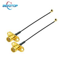 1PCS u.FL IPX IPEX IPEX1 to RP-SMA / SMA Female 2 Hole Flange Panel Mount RF113 Pigtail WIFI Antenna Extension Cable Jumper