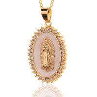 Fashion Virgin Mary Shell Pendant Necklaces Exquisite Crystal Neck Necklace Church Christian Charm Jewelry Gifts