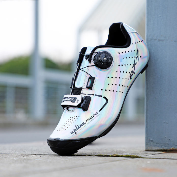 upline-รองเท้าปั่นจักรยานสำหรับผู้ชาย-รองเท้าสนีกเกอร์ปั่นจักรยานมีระบบล็อกในตัวสีสันสดใสน้ำหนักเบามากสำหรับมืออาชีพ