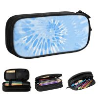 Lovely Tie Dye Blue Hippie 60S Pencil Cases Pencil Box Pen Box for Student Big Capacity Bag School Supplies Zipper Stationery