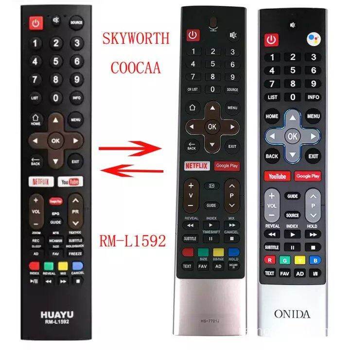 ใหม่สำหรับ-skyworth-coocaa-huayu-rm-l1592-android-smart-remote-พร้อม-netflix-youtube-และ-play