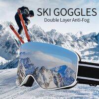 JSJM New Winter Ski Goggles Adults Double Layers Anti-Fog Big Ski Glasses Outdoor Sports Protective Ski Goggles UV400 Unisex