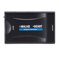 เอาต์พุต Burnell SCART แปลง HDMI เป็น SCART แปลงอะแดปเตอร์ HDMI แปลง HDMI เป็น SCART ดีวีดี SCART HDMI ไฟอินพุตและยืดหยุ่นสีดำ