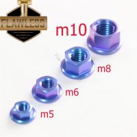 【คุณภาพสูง】Flawless-Ti Gr5 Titanium Alloy Flange Female Nut Fasteners m5|m6|m8|m10 For Motorcycle Scooter Parts Available