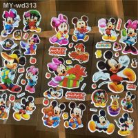6PCS Disney Mickey Mouse Minnie Bubble Stickers For Kids Cute Anime Stickers Luggage Notebook Scrapbooking Sticker