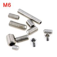 10PCS M6 x 6 8 10 12 16 20 Hexagon Hex Socket Set Sekrup Datar Titik Allen Kepala Grub sekrup Stainless Steel Headless Screw M6x6