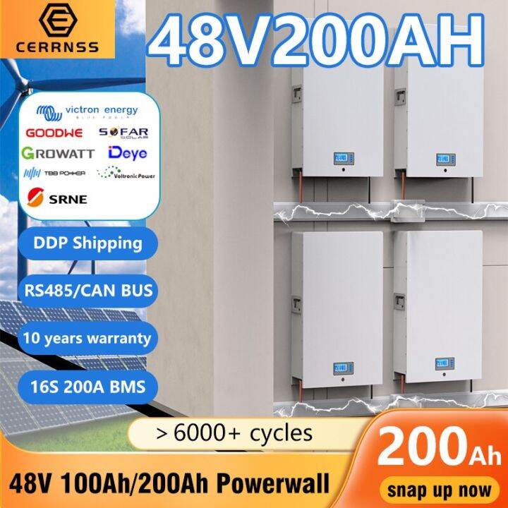 48V 10KW 200AH Powerwall Lifepo4 Battery Pack Lithium Battery 6000 ...