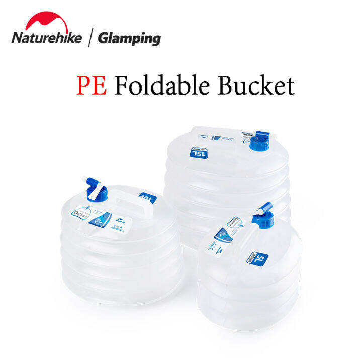 Naturehike Outdoor Fordable PE Water Bucket Collapisible 5/10/15 Litre