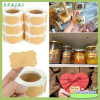 SFAJAI 300pcs/roll กันน้ำ ขวดแยม หน้าแรก สติ๊กเกอร์ฉลาก ฉลากคราฟท์ แท็กขวด กระดานดำ