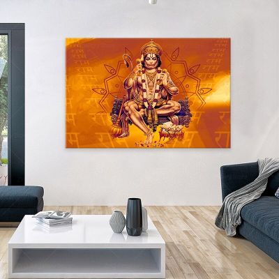 Xiaotrangwu 1ชิ้นอินเดียผนังจิตรกรรมฮินดูพระเจ้า Hanuman ภาพพิมพ์บนผ้าใบผนังศิลปะตกแต่งบ้านสำหรับห้องนั่งเล่น