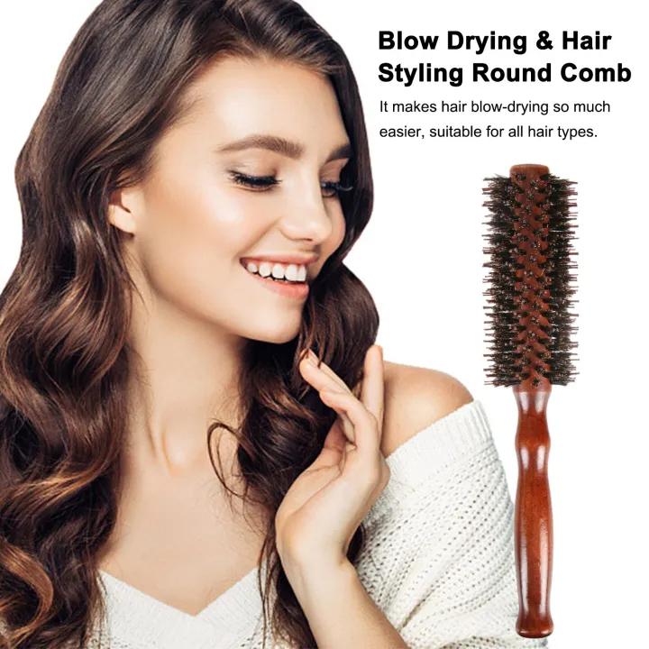 Round Brush for Blow Drying Curling Hair Styling Brush Anti-Static Roller  Hairbrush Hair Comb for Salon Home Use #12 Brown | Lazada Singapore