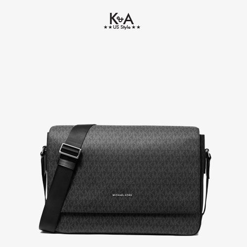 HCM]Túi xách Michael Kors chính hãng nam đeo chéo Harrison Messenger Leather  Black Bag 