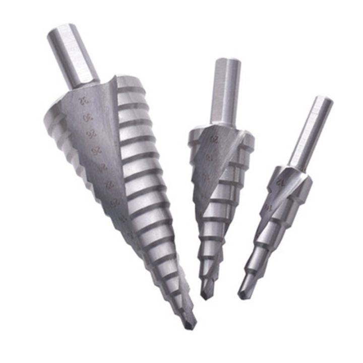 3-12mm-4-12mm-4-20mm-hss-straight-flute-step-drill-bit-silver-wood-metal-hole-cutter-coring-tool-set