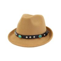 Woolen Blend Short Brim Fedora Hat Women Men Felt Cowboy Panama Cap Fascinator Luxury Ladies Casual Party Wedding Jazz Hat