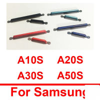 ปุ่มปรับระดับเสียงด้านข้างสำหรับ Samsung A10S A107F A207F A30S A307F A50S A507F เปิดปิดไฟปริมาณชิ้นส่วนคีย์แพดด้านข้าง