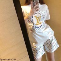 COD DSFGERRTYTRRE 1 Set Fashion 【L V】 Luxurious Korean BF Style Women Summer Casual Suit Sets Tops Shorts