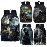 Wolf Husky Dog Print Backpack Men Women Casual Rucksack Children School Bags for Teenager Girls Boys Daypack Student Book Bag